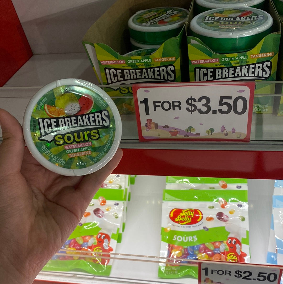 Ice breakers sours Watermelon Green Apple Tangerine 42g